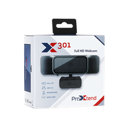 ProXtend X301 webkamera (5MP, 2592x1944@30fps, USB-A 2.0, beépített mikrofon, csipesz, 2 m kábel)
