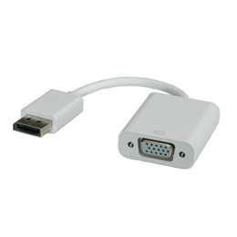 ROLINE Adapter DisplayPort - VGA (DisplayPort apa / VGA anya, 0,1 m, fehér)