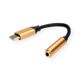 ROLINE Type-C - 3,5 mm adapter kábel (C dugó / Jack 3,5 (anya), 13 cm, audio)