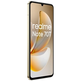 Realme Note 70T mobiltelefon (128 GB, 4 GB RAM, 6,74", 6000 mAh, dualsim, arany)