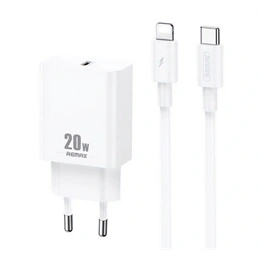 Remax Prime II hálózati töltő (20W, Type-C aljzat, PD gyorstöltés, Type-C - Lightning kábel, fehér)