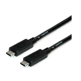 Roline USB 3.2 Gen 2 adat- és töltőkábel (C dugó / C dugó, 10 Gbit/s, 2 m, PD 100W, fekete)