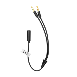 SBOX adapter 3,5 mm (3,5 mm aljzat / 2 x 3,5 mm dugó, 0,2 m, fekete)