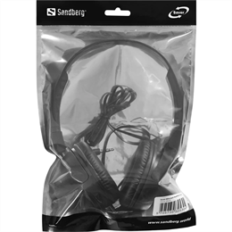 Sandberg Headphone Travel fejhallgató (1,2 m, 3,5 mm jack, 40 mm driver, 32 ?, kábelvezérlő)