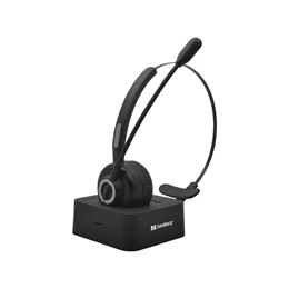 Sandberg Office Headset Pro bluetooth fejhallgató sztereo (v5.0, mikrofon, vezeték nélküli, 15 óra üzemidő, fekete)