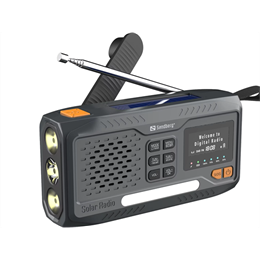 Sandberg Survivor All-in-1 rádió bluetooth (v5.0, 4500mah belső akku, 3w hangszóró, DAB+/FM, napelemes, kézi dinamó)