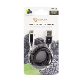 Sbox USB adat- és töltőkábel (A dugó / C dugó, 1,5 m, fekete)