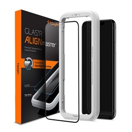 Spigen Alignmaster képernyővédő üveg (2.5D full cover,  0.3mm, 9H + segédkeret) fekete