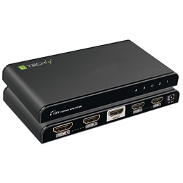 Techly IDATA HDMI-4K4 HDMI elosztó (1 bemenet, 4 kimenet, 4K Ultra HD, 30m, fekete)