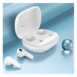 USAMS SM01 bluetooth fülhallgató sztereo (v5.0, tws, mikrofon, zajszűrő, töltőtok, fehér)