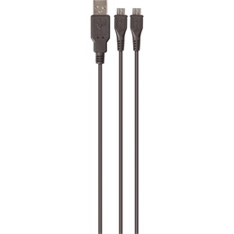 Venom PS4 dupla töltőkábel 3 m (USB, 2 kontrollert tölt egy USB-portról, használat közben tölthető, fekete, VS2794)
