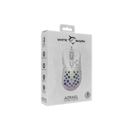 White Shark AZRAEL-W vezetékes gamer egér (optikai, 7200 DPI, 6 gomb, RGB, USB, 1,5 m, fehér)