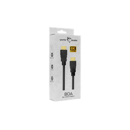 White Shark BOA-2 HDMI-HDMI kábel (HDMI M/M, 2 m, 8K, 60Hz, 48 Gbps, ARC, Ethernet, fekete)