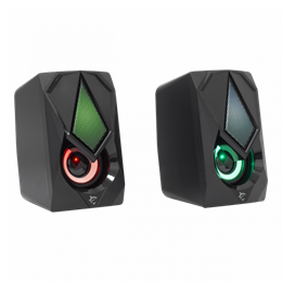 White Shark Beat RGB vezetékes hangszóró (2.0, 6 W, RGB, 3,5 mm jack, USB táp, fekete)
