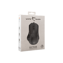 White Shark ECTOR-B GM-5016B vezetékes gamer egér (7 gombos, 7.200 DPI, Pixart PMW3327, RGB, USB, fekete)
