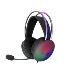 White Shark Firefly-B gamer fejhallgató (50 mm, mikrofon, RGB, 2 x 3,5 mm + USB, vezetékes, fekete)