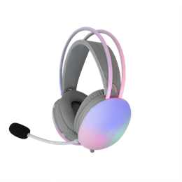 White Shark Firefly GH-2342-W gamer fejhallgató (2 x 3,5 mm + USB, mikrofon, RGB, vezetékes, fehér)