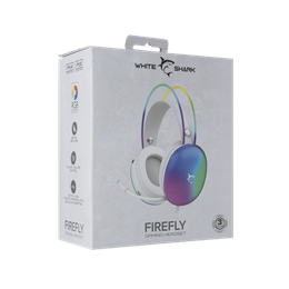 White Shark Firefly GH-2342-W gamer fejhallgató (2 x 3,5 mm + USB, mikrofon, RGB, vezetékes, fehér)