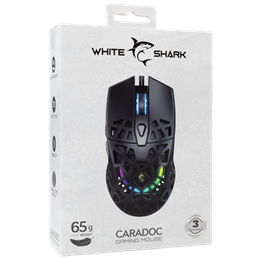 White Shark GM-5018B Caradoc-B gamer egér (vezetékes, optikai, 7 gomb, 7200 DPI, RGB, fekete)