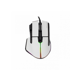 White Shark GM-9006W Marrok-W gamer egér (fehér, optikai, 12000 DPI, USB 2.0, 9 gombos, RGB, 1000 Hz, fonott kábel)
