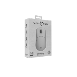 White Shark Graphene-W GM-5014W gamer egér (vezetékes, optikai, 6 gomb, 6200 DPI, RGB, fehér)