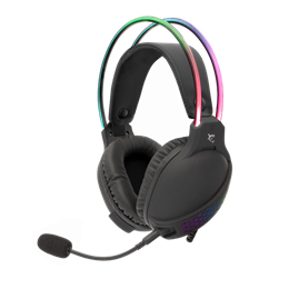 White Shark OX RGB gamer fejhallgató (vezetékes, levehető mikrofon, RGB világítás, 50 mm, 2x3,5 mm jack+USB, fekete)