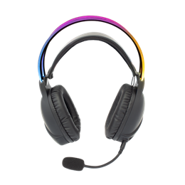 White Shark OX RGB gamer fejhallgató (vezetékes, levehető mikrofon, RGB világítás, 50 mm, 2x3,5 mm jack+USB, fekete)