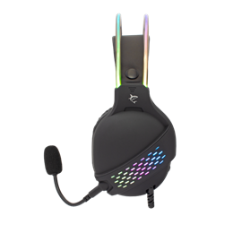 White Shark OX RGB gamer fejhallgató (vezetékes, levehető mikrofon, RGB világítás, 50 mm, 2x3,5 mm jack+USB, fekete)