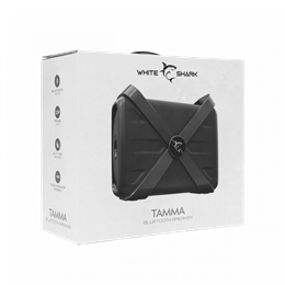 White Shark Tamma bluetooth hordozható hangszóró (v5.0, 12 W RMS, 3000 mAh belső akku, 10 m hatótáv, fekete)