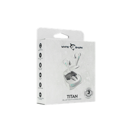 White Shark Titan-W bluetooth in-ear fülhallgató sztereo (v5.3, mikrofon, ANC, ENC, USB-C töltés, 6-7 óra, fehér)