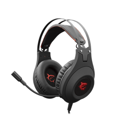 White Shark Wildcat gamer fejhallgató (mikrofon, 50 mm, vezetékes 3,5 mm + USB, 2,2 m, LED, PC/PS4/5/Xbox, fekete)