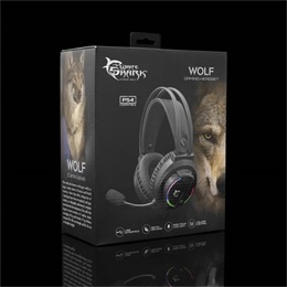 White Shark Wolf gamer fejhallgató (vezetékes, USB, mikrofon, megvilágítás, 50 mm, PC/PS4/5/Mac kompatibilis, fekete)