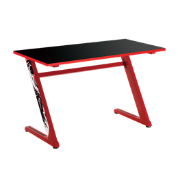 White Shark ZZ Gamer Asztal (138x67,5x2,5 cm, MDF, fekete, piros szegéllyel)