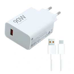 Xiaomi HyperCharge Combo hálózati töltő USB aljzat (90w, gyorstöltő, Type-C kábel, fehér)