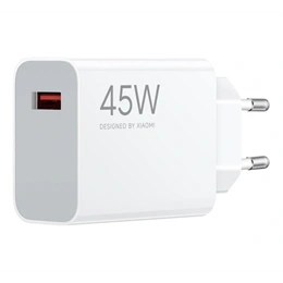 Xiaomi hálózati töltő USB aljzattal (45W, QC gyorstöltés, fehér)