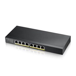 Zyxel GS1915-8EP 8-portos Gigabit switch (teljesen menedzselhető, 8x PoE, 60W, fémházas, asztali)