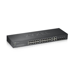 Zyxel GS1920-24V2 24-port Gigabit Smart Managed Switch (24x1000 Mbps, 4x kombó RJ-45/SFP, rack, fém)