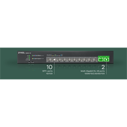 Zyxel XS1930-12F switch (10×10Gb SFP+, 2×10G, menedzselhető, rackbe szerelhető, PoE: nincs)