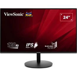 24" ViewSonic VA24E1-H monitor (IPS, 1920x1080, 120Hz, HDMI+VGA, fekete)