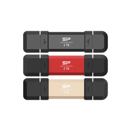 2 TB Pendrive Silicon Power DS72 (USB 3.2 Gen2, USB-A, USB-C, 1050 MB/s olvasás, 1000 MB/s írás, fekete)