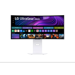 34" LG 34GX90SA ívelt monitor (OLED, 3440x1440, 21:9, 240Hz, 1ms, HDMIx2+DP+USBx2+USB-C, RJ-45)