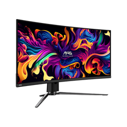 34" MSI MAG 341CQP monitor (QD-OLED, 3440x1440 UWQHD, 175Hz, ívelt 1800R, 0,03ms, DP+2xHDMI+USB-C, fekete)