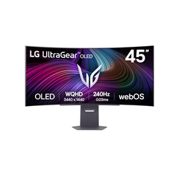 45" LG UltraGear 45GX950A monitor (OLED, 3440x1440, 21:9, ívelt, 240Hz, 1ms, DP+2xHDMI, USBx2, USB-C, 275cd/m2)