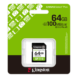 64 GB SDXC Kingston Canvas Select Plus gen3 memóriakártya (Class 10, UHS-I, U1, V10)