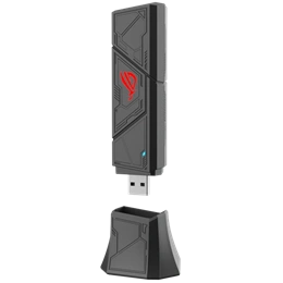 ASUS ROG USB-BE92 (WiFi 7 802.11be, tri-band, 6500 Mbps, 2,4/5/6 GHz, USB 3.0, Type-A/Type-C, fekete)