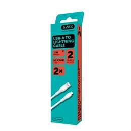 AVAX CB4302 kábelcsomag (2x USB-A–Lightning, 1,5 m, 18W, puha szilikon, fehér)
