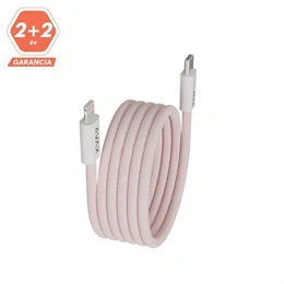 AVAX Magnety gyorstöltő kábel (rózsaszín, USB-C - Lightning, 27W, mágneses, fonott, 1 m)