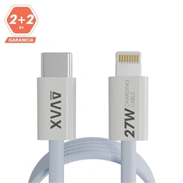 AVAX Magnety mágneses gyorstöltő kábel (USB-C - Lightning, 27W, fonott, 1 m, világoskék)