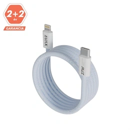 AVAX Magnety mágneses gyorstöltő kábel (USB-C - Lightning, 27W, fonott, 1 m, világoskék)