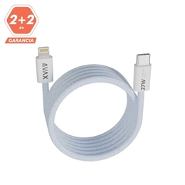 AVAX Magnety mágneses gyorstöltő kábel (USB-C - Lightning, 27W, fonott, 1 m, világoskék)
